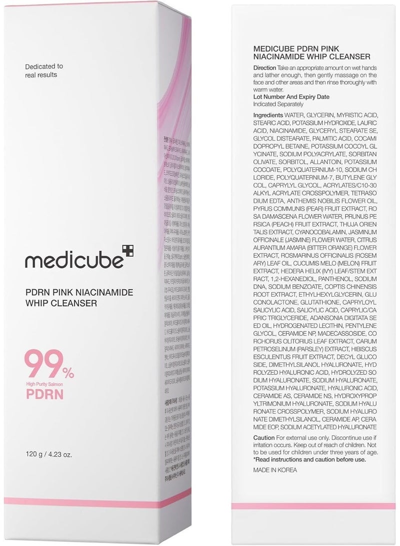 Medicube Pink Foaming Cleanser with Niacinamide for Healthy Skin / 120g - Image 4